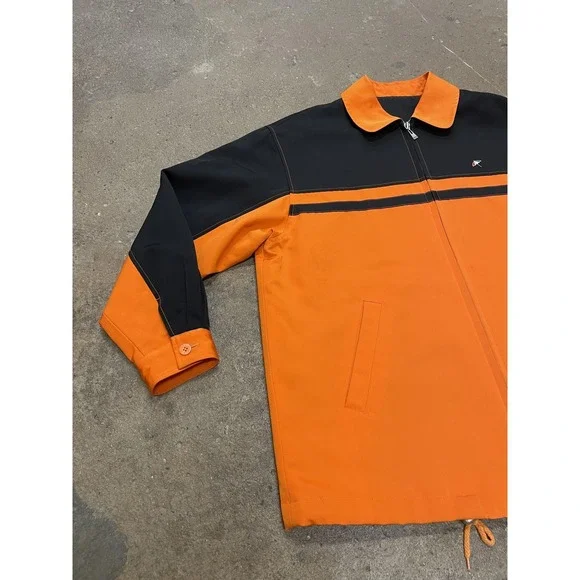 Vintage Arnold Palmer Sports 95 Jacket Mens 48 Orange Black Golf Windbreaker 90s